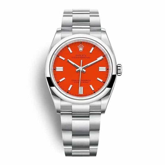 Rolex Oyster Perpetual  Coral Red Men 36MM